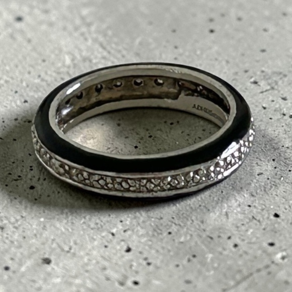 Victoria Wieck Sterling Silver Absolute CZ  Enamel Band Ring 6